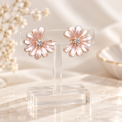 Livavixo® Pink Daisy Flower Stud Earrings for Women